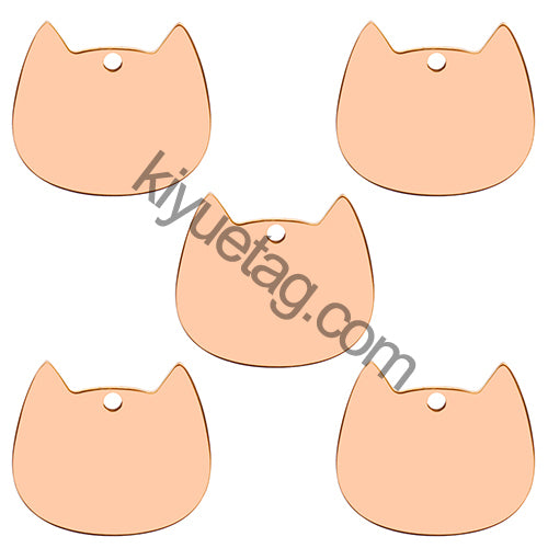 100Pcs Cat Id Tag Face Shape Lovey Pendant Collar Accessories Stainless Steel Dog Name Blank Metal Engraved Quality Neck
