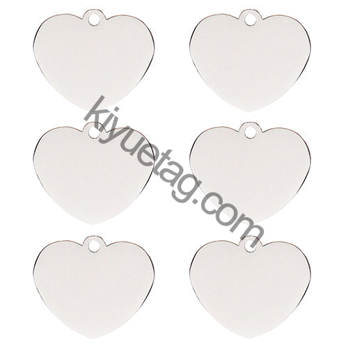 Wholesale 100 Pieces Heart ID Tag Personalized Engraving Custom Dog Identity Cat Lanyard Accessories Stainless Steel Pendant