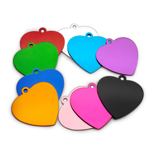 100Pcs/Set Heart Shape Dog ID Tags Aluminum Pendant