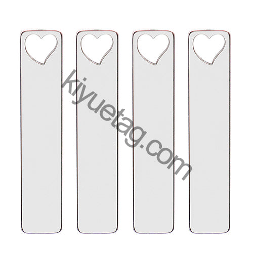 100Pcs Pet Dog Stainless Steel Rectangle Metal Blank Tag Memorial Pendant Necklace Jewelry Makings