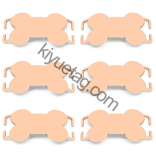 Wholesale 100pcs Curved Bone Stainless Steel Blank Tag Personalized Name Cat Dog Collar Accessories Anti-lost ID Nameplate