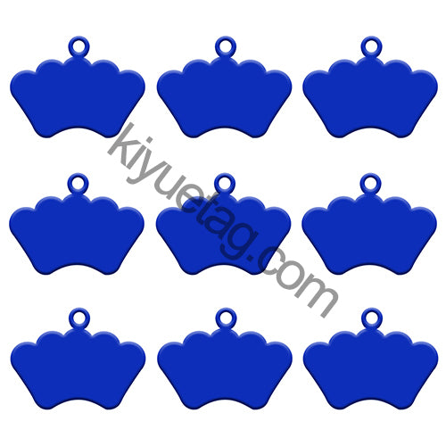100Pcs/Set Crown Dog ID Tags Aluminum Pendant