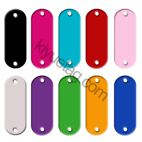 100Pcs/Set Elliptic Dog ID Tags Aluminum Pendant