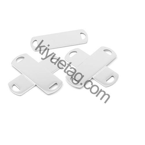 100Pcs Custom Accessories Pet Dog Stainless Steel Blank Tag Personalized Engravable Nameplate Rectangle Charm Pendant Necklace