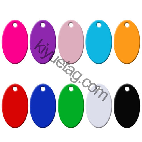 100Pcs/Set Oval Dog ID Tags Aluminum Pendant