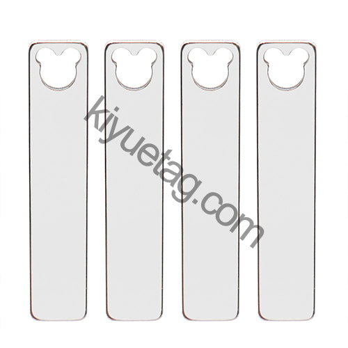 100Pcs Pet Dog Stainless Steel Rectangle Metal Blank Tag Memorial Pendant Necklace Jewelry Makings
