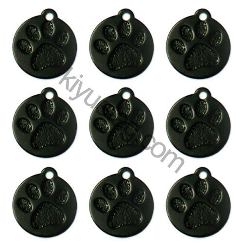 100Pcs/Set Round PAW Dog ID Tags Aluminum Pendant