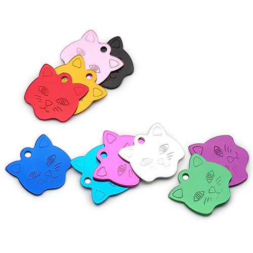 100Pcs/Set Cat Face Dog ID Tags Aluminum Pendant