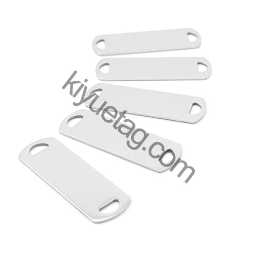 100Pcs Custom Accessories Pet Dog Stainless Steel Blank Tag Personalized Engravable Nameplate Rectangle Charm Pendant Necklace