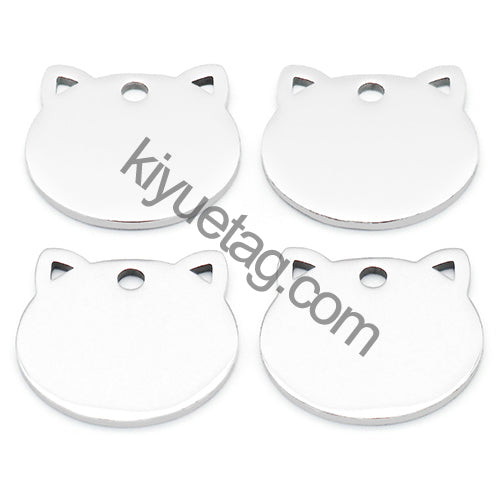 100PCS Personalized Customizable Pet Stainless Steel Tag Laser Engraving Anti-Lost ID Tag Cat Collar Pendant Accessories