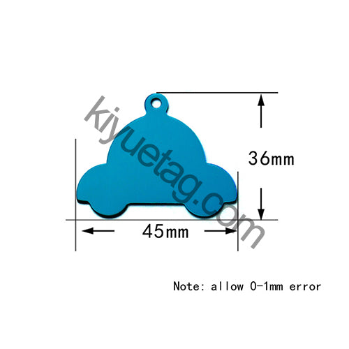 100Pcs/Set Car Dog ID Tags Aluminum Pendant