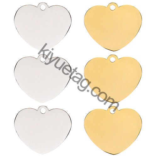 Wholesale 100 Pieces Heart ID Tag Personalized Engraving Custom Dog Identity Cat Lanyard Accessories Stainless Steel Pendant