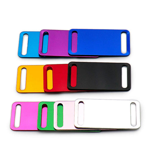 100Pcs/Set Square Plates Dog ID Tags Aluminum Pendant