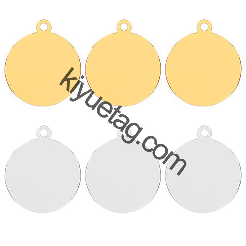 100Pcs Personalized Dog Round Stainless Steel Tag Name Plate Customized Cat Puppy Nameplate Cat Collar Accessories Wholesale