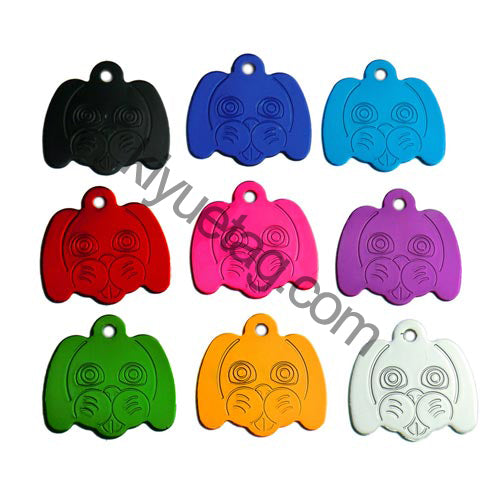 100Pcs/Set Dog Head Dog ID Tags Aluminum Pendant