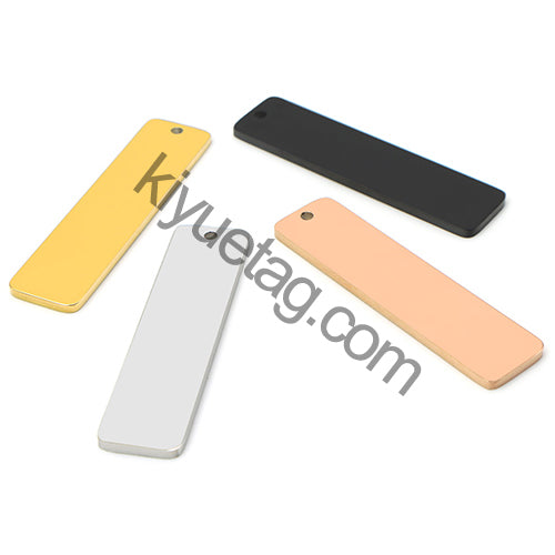 50PCS Engravable Flat Rectangular Stainless Steel Pendant Anti-Lost Key Ring Pendant Pet Dog Tag Accessories