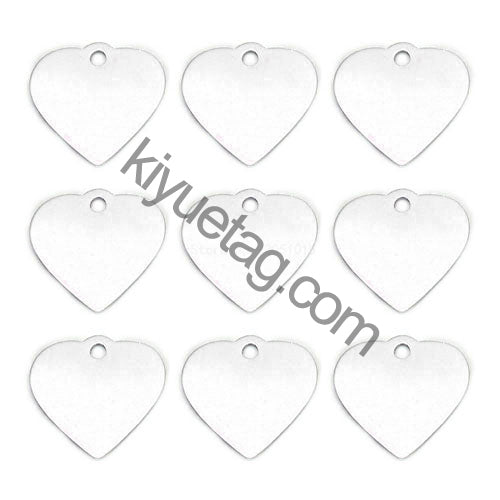100Pcs/Set New Heart Dog ID Tags Aluminum Pendant