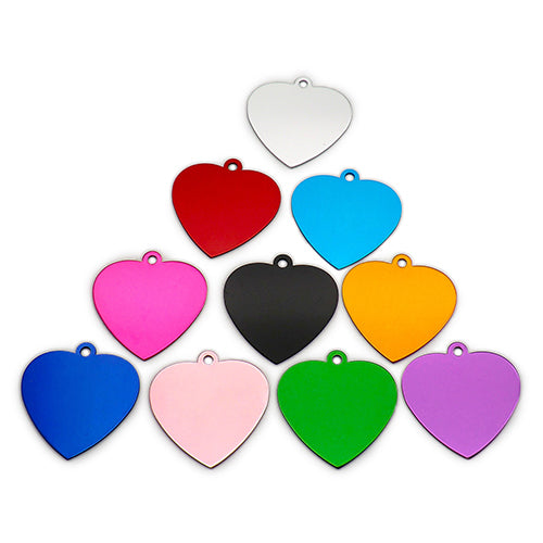 100Pcs/Set Heart Shape Dog ID Tags Aluminum Pendant