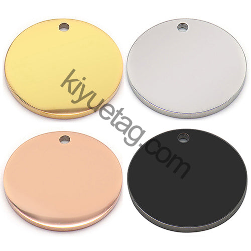 100pcs/Lot Stainless Steel Dog Id Tag Necklace Blank Round Plate Stamping Tags Custom Logo Charms Pet DIY Jewelry
