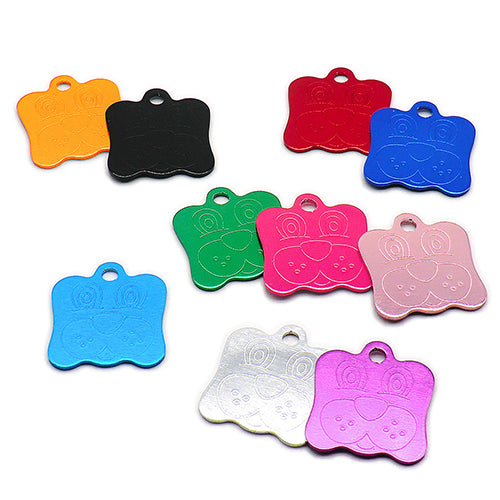 100Pcs/Set Dog Face Dog ID Tags Aluminum Pendant