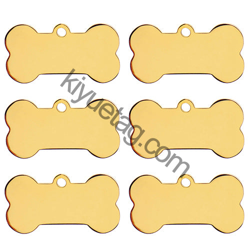 Wholesale 100 Pieces Stainless Steel Bone Pet Identity Dog ID Tag Personalized Laser Custom Cat Collar Accessories