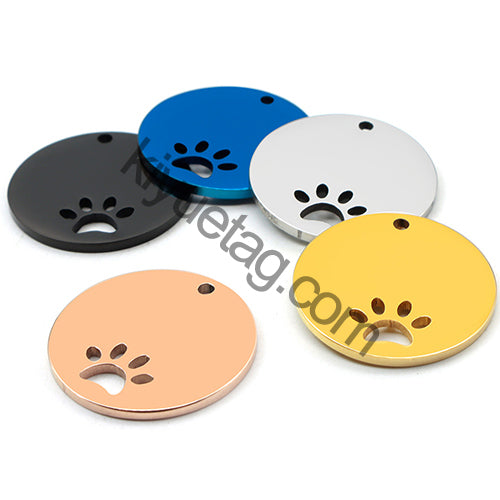 100PCS Personalized Pet ID Tag Customized Stainless Steel Engravable Cat Address Anti-Loss Dog Halter Collar Pendant Necklace
