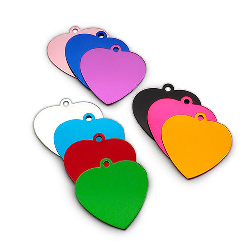 100Pcs/Set Heart Shape Dog ID Tags Aluminum Pendant