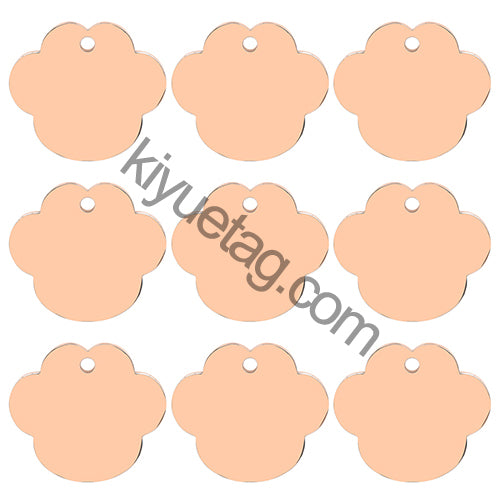 100pcs Paw Pet ID Card Accessories Customize Dog Tag Name Phone Engraved Collar Nameplate Personalized Puppy For Cat Walking Out