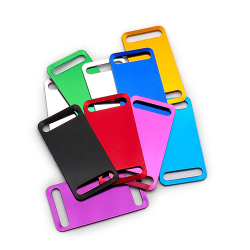 100Pcs/Set Square Plates Dog ID Tags Aluminum Pendant