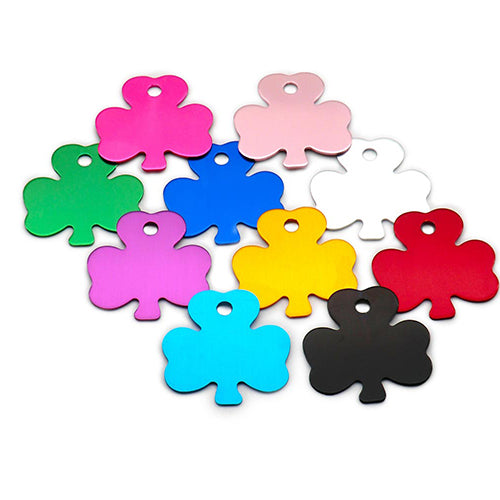 100Pcs/Set Clover Dog ID Tags Aluminum Pendant