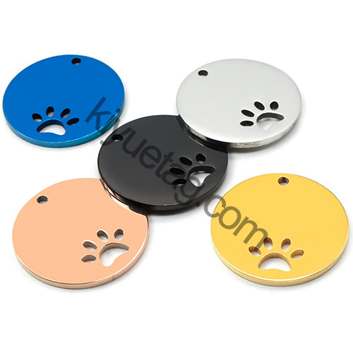100PCS Personalized Pet ID Tag Customized Stainless Steel Engravable Cat Address Anti-Loss Dog Halter Collar Pendant Necklace