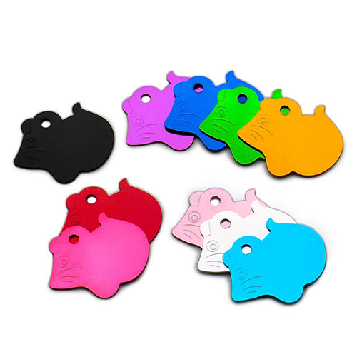 100Pcs/Set Mouse Dog ID Tags Aluminum Pendant