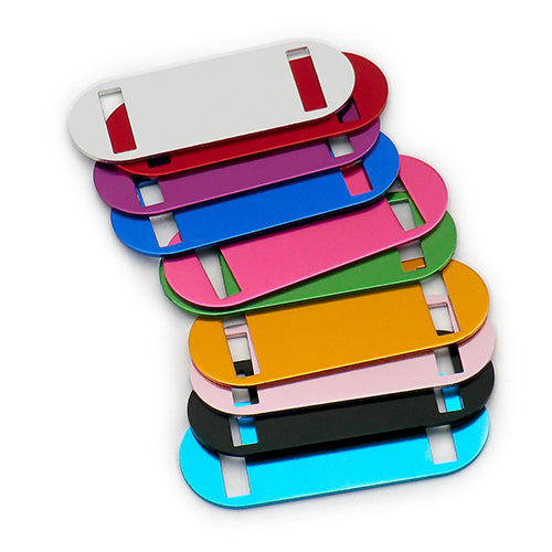100Pcs/Set Oval Square Holes Dog ID Tags Aluminum Pendant