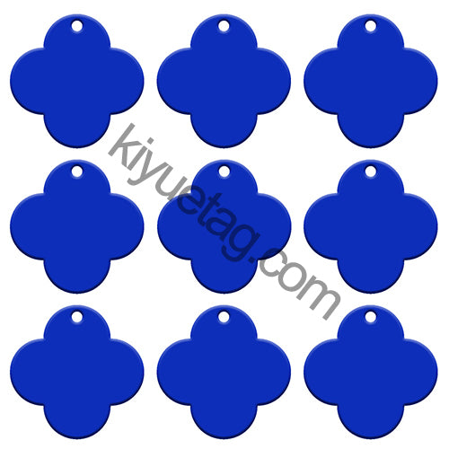 100Pcs/Set Four-Leaf Clover Dog ID Tags Aluminum Pendant