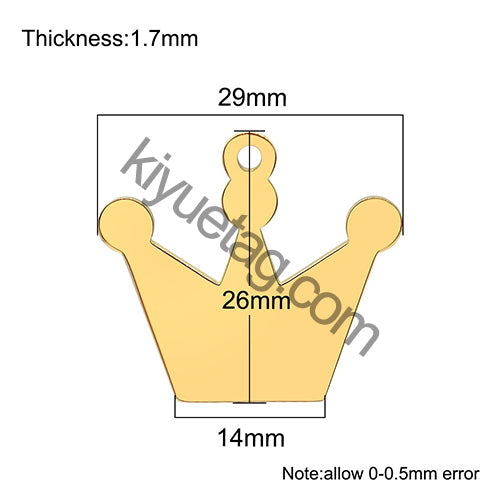 Wholesale 100PCS Stainless Steel Crown Pendant Key Accessories Dog Identity hang Tag ID Name nacklac Jewelry Tags Laser Keychain