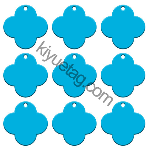 100Pcs/Set Four-Leaf Clover Dog ID Tags Aluminum Pendant