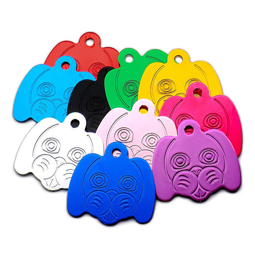 100Pcs/Set Dog Head Dog ID Tags Aluminum Pendant