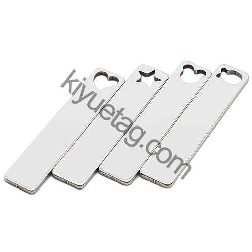 100Pcs Pet Dog Stainless Steel Rectangle Metal Blank Tag Memorial Pendant Necklace Jewelry Makings