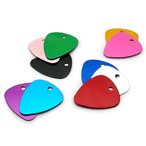 100Pcs/Set Piano Picks Dog ID Tags Aluminum Pendant
