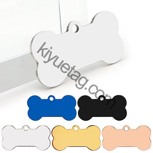 Wholesale 100 Pieces Stainless Steel Bone Pet Identity Dog ID Tag Personalized Laser Custom Cat Collar Accessories