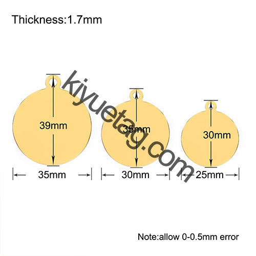 100Pcs Personalized Dog Round Stainless Steel Tag Name Plate Customized Cat Puppy Nameplate Cat Collar Accessories Wholesale