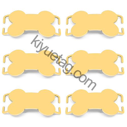 Wholesale 100pcs Curved Bone Stainless Steel Blank Tag Personalized Name Cat Dog Collar Accessories Anti-lost ID Nameplate
