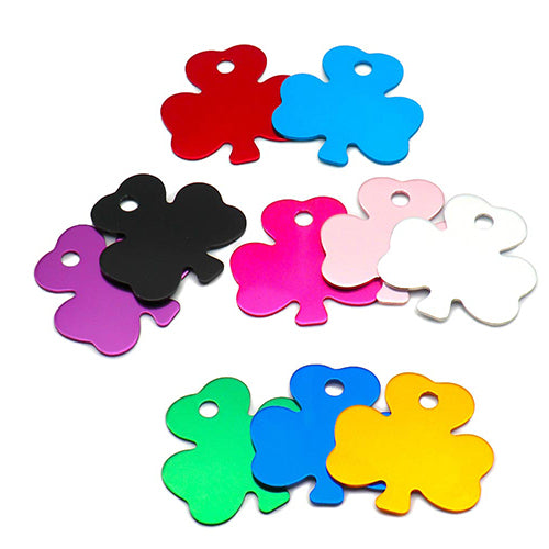 100Pcs/Set Clover Dog ID Tags Aluminum Pendant