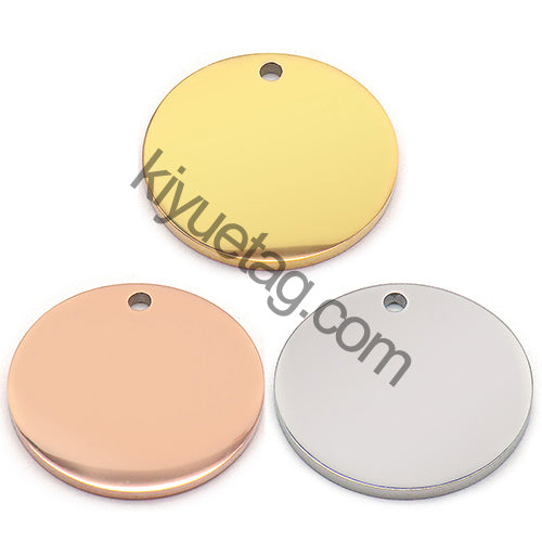 100pcs/Lot Stainless Steel Dog Id Tag Necklace Blank Round Plate Stamping Tags Custom Logo Charms Pet DIY Jewelry