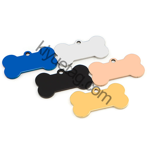 Wholesale 100 Pieces Stainless Steel Bone Pet Identity Dog ID Tag Personalized Laser Custom Cat Collar Accessories