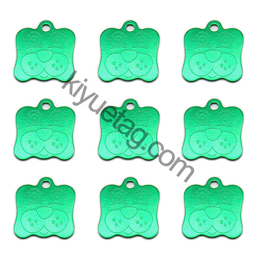 100Pcs/Set Dog Face Dog ID Tags Aluminum Pendant