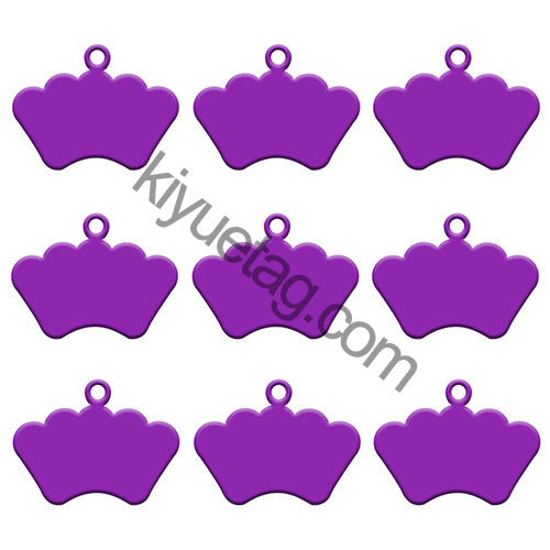 100Pcs/Set Crown Dog ID Tags Aluminum Pendant