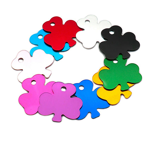 100Pcs/Set Clover Dog ID Tags Aluminum Pendant