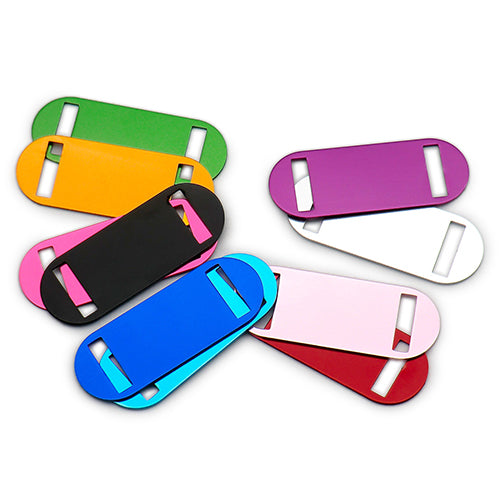 100Pcs/Set Oval Square Holes Dog ID Tags Aluminum Pendant