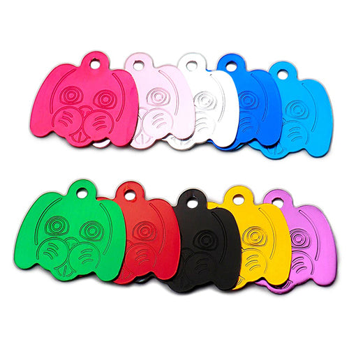 100Pcs/Set Dog Head Dog ID Tags Aluminum Pendant